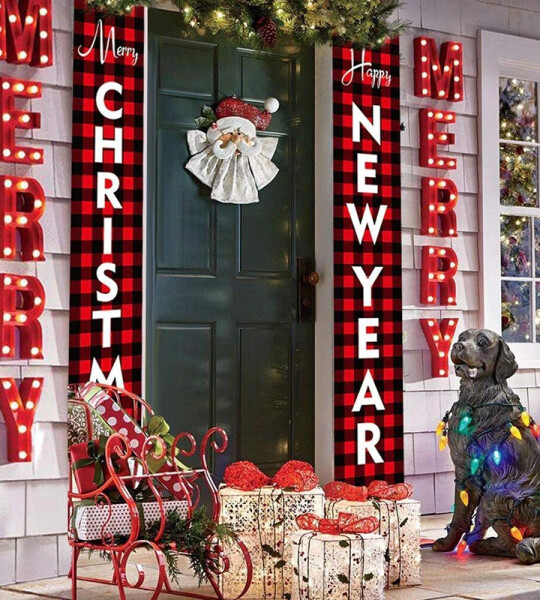 Merry Christmas Banner Christmas Door Decoration Christmas Home Decoration 2021 Xmas Ornament Gift New Year 2022