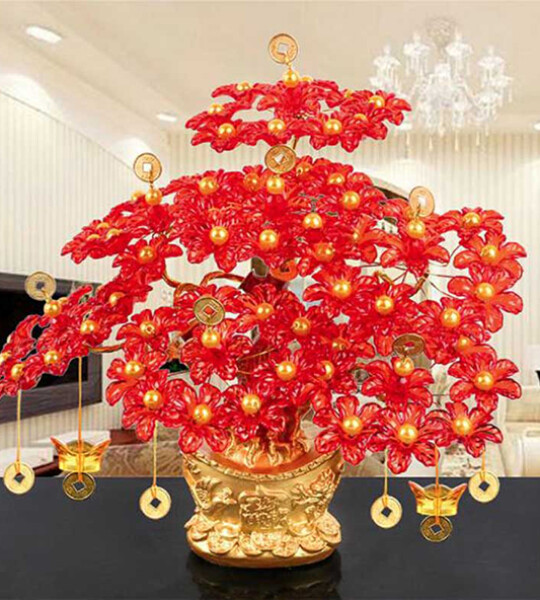 Tree Craft Natural Crystal Office Creative Home Room Decor.
