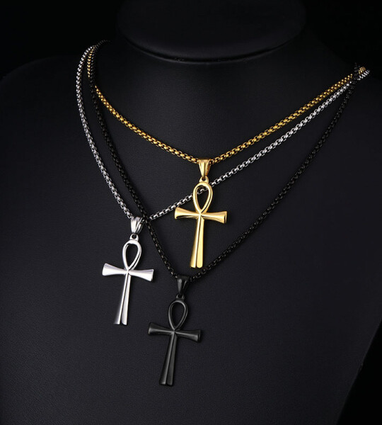 Stainless Steel Symbol of Life Unisex Cross Necklaces Jewelry Gifts