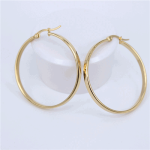 Crystal Round Hoop Earrings Twisted Gold Color For Women