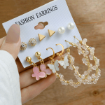 Vintage Gold Geometric Women's Earrings Set