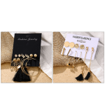 Vintage Gold Geometric Round Earrings Set For Women Fashion