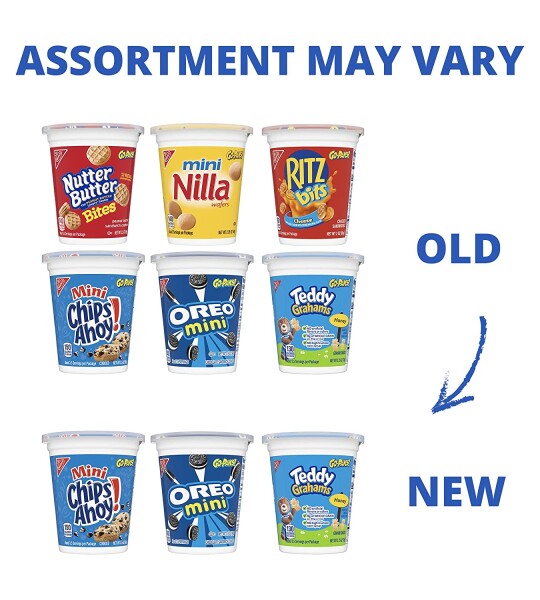 OREO Mini Cookies, CHIPS AHOY! Mini Cookies, RITZ Bits Crackers, Teddy Grahams Honey, Nutter Butter Bites & Mini Nilla W