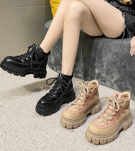 Women Warm Casual High Heels Ankle Chelsea Snow Boots