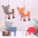 Wooden Hanging Pendants Star Xmas Tree Bell Christmas Decorations for Home Navidad.