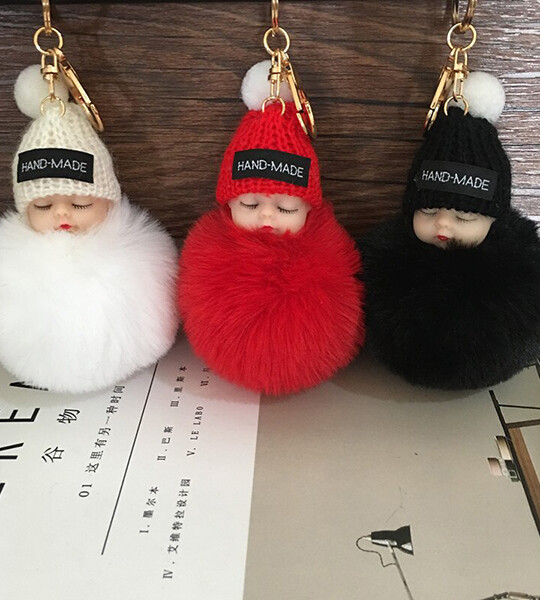 1PCS Cute Cartoon Doll Keychain for Women Handbag Car Key Holder Bag Pendant and Toys for Kids Gift
