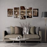 World Map Brown Wall Art Canvas Print Artwork for Home Decoration