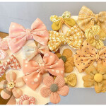 8 PcsSet Korean Children Simple Cute Flower Hairpins Fashion Sweet Girl Princess Fabric Plaid Bow Hair Clips Hair Access