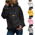 Women's Chirstmas Print Long-sleeved Sweatshirt Casual Loose Oversized Hooded Pullover tops Autumn Winter.