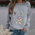 New Sweatshirt Women Winter Chirstmas Print Long-sleeved Sweatshirt Casual Blouse Pullover New Year 2022.