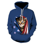 3d Fun Design Usa Flag Hoodie Fashion Men's And Women's Sports Street Wear Skateboard.