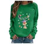 New Sweatshirt Women Winter Chirstmas Print Long-sleeved Sweatshirt Casual Blouse Pullover New Year 2022.