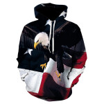 3d Fun Design Usa Flag Hoodie Fashion Men's And Women's Sports Street Wear Skateboard.