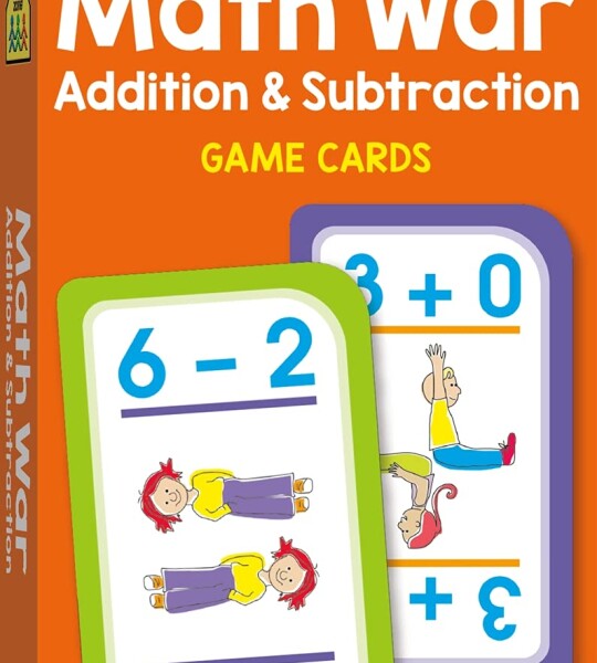 School Zone  Math War Addition & Subtraction Game Cards  Ages 6 and Up Kindergarten 1st Grade 2nd Grade Math Games