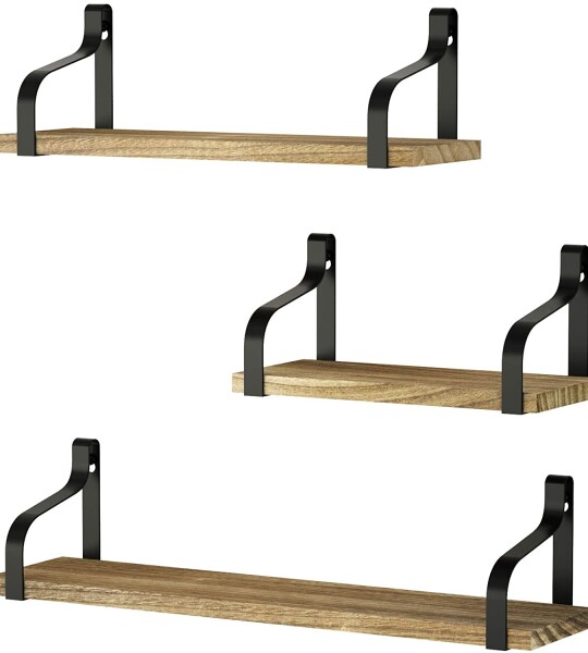 Floating Shelves Wall Mounted  Rustic Wood Wall Storage for Bedroom