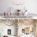 Moon Phase Wall Hanging Handmade Hammered Gold Metal  Home Decor for Bedroom