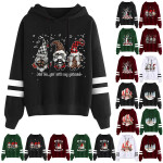 Hoodies Women Winter 2022 Chirstmas Gnome Print Long-sleeved Sweatshirt Casual Blouse Pullover.