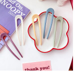 Candy Color U-shaped Plastic Hair Sticks Hairpin for Women Girls Sweet Hair Holder Clips Headband Fashion Hair Accessori