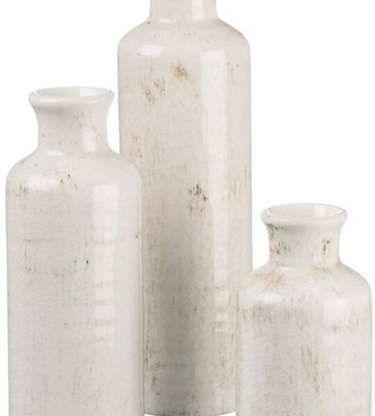 Ceramic Vase Set 3 Small Vases Rustic Home Decoration
