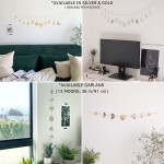 Moon Phase Wall Hanging Handmade Hammered Gold Metal  Home Decor for Bedroom