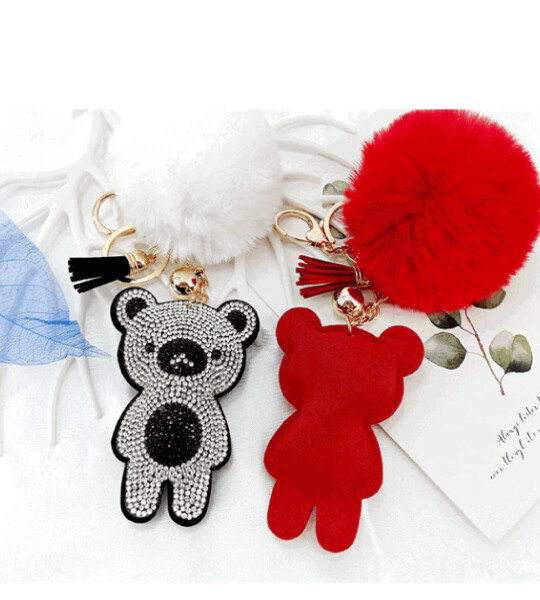 Rhinestone Unicorn Keychain Pendant Fresh Tassel Pony Bag Charm Accessories