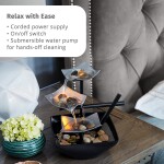 Indoor Automatic Pump with Power Switch, Extra Deep Basin with Natural River Rocks and Reflective Lighting Feature