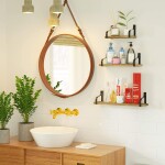 Floating Shelves Wall Mounted  Rustic Wood Wall Storage for Bedroom