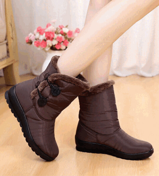Waterproof Winter Warm Women Shoes Plus Velvet Cotton Boots