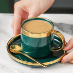 Ceramic Coffee Cups & Pot Set Breakfast Milk Tea Mugs With Tray Drinkware Dessert Fruit Plate Wedding Gift