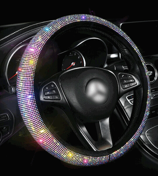 Crystal Colorful Rhinestone Car Steering Wheel Covers Diamante Rhinestone Car Covered