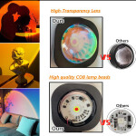 Rainbow Sunset Projection Remote Control Sun Light  For Home Decor