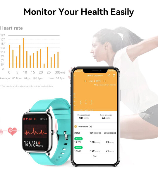 Smart Watch for Women Men Full Touch Screen Fitness Tracker Watch