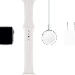 Apple Watch Series 5 (GPS + Cellular, 40MM) - Silver Aluminum Case with White Sport Band (Renewed)