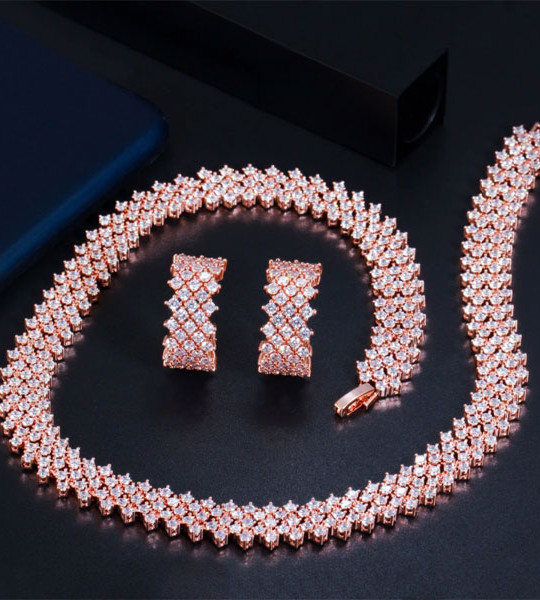 Big Necklace Earrings Jewelry Sets for Party