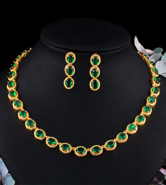 Bridal Choker Necklace and Earrings