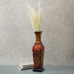 Harlequin Embossed Metal Vase Table Centerpiece Home Decoration for Dried Flower