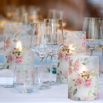 Blinks Love Theme Rose Series Glass Pillar Candles for Home Decor