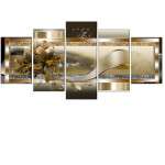 Yellow Orchid Flowers Canvas Print Abstract Wall Art Painting For Home Decor