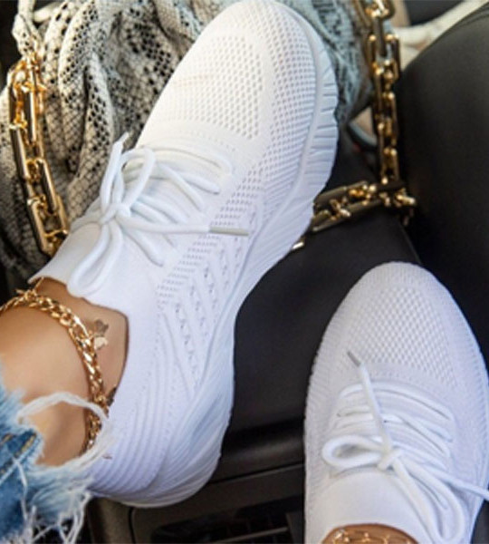 Comfortable Mesh Lace-Up Ladies Sport Shoes