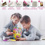 Kids NightLamp DIY Kit- Creative Arts and Crafts for Girls and Boys Ages 5 Years and up- Stained Glass lamp with Window