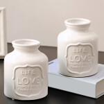 Ceramic Farmhouse Flower White Vases for Home  Decoration
