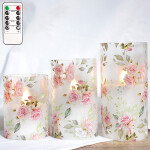 Blinks Love Theme Rose Series Glass Pillar Candles for Home Decor