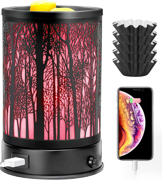 USB Charging Colors LED Lighting Oil lamp Wax for Fragrance Home Decor