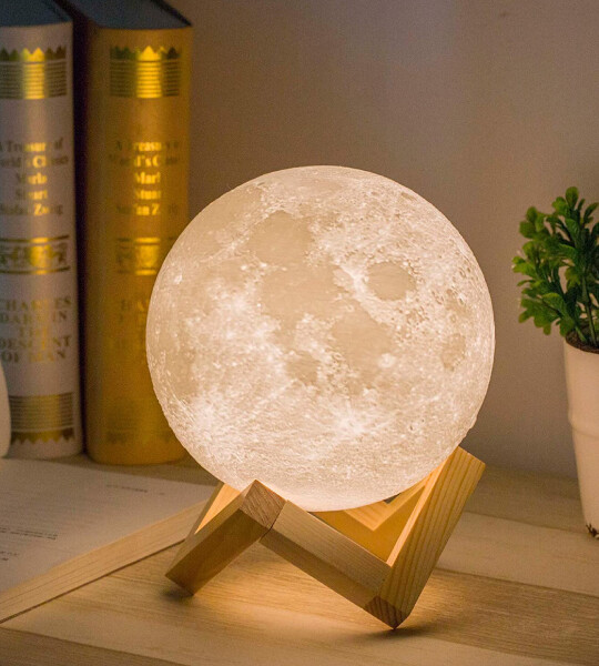 Moon Night Light USB Charging With Touch Control Brightness Warm and Cool for Home Decor