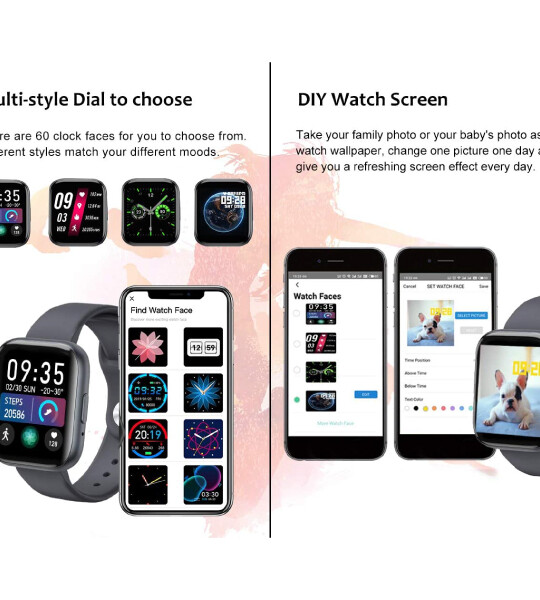 Smart Watch 1.54'' Full Touch Screen Fitness Tracker with Life Water Resistant