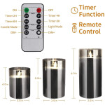 Battery Operated Candles with Timer Remote Glass Effect for Festival Wedding Home Decor