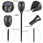 Solar Lights LED Waterproof Flickering Flames Torch Lights   For Outdoor