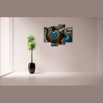 Abstract Blue Brown Wall Art Painting Pictures For Home Decor
