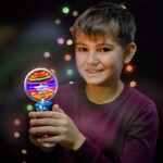 ArtCreativity 7.5 Inch Light Up Magic Ball Toy Wand for Kids - Flashing LED Wand for Boys and Girls - Thrilling Spinnin