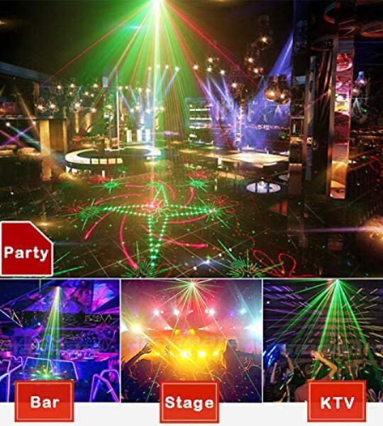 Disco Stage Party LED Sound Activated Laser Light RGB Flash Strobe Projector